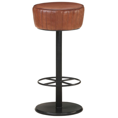 Bar Stool Brown Real Leather