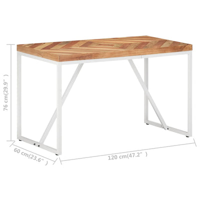 Dining Table 120x60x76 cm Solid Acacia and Mango Wood