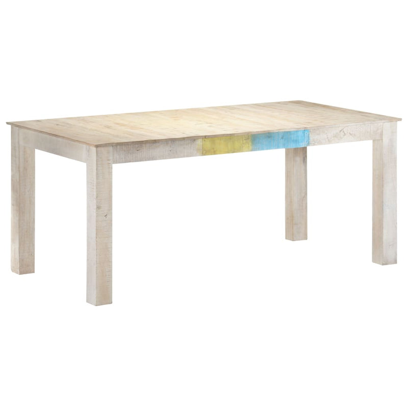 Dining Table White 180x90x76 cm Solid Mango Wood