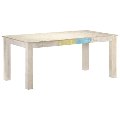 Dining Table White 180x90x76 cm Solid Mango Wood