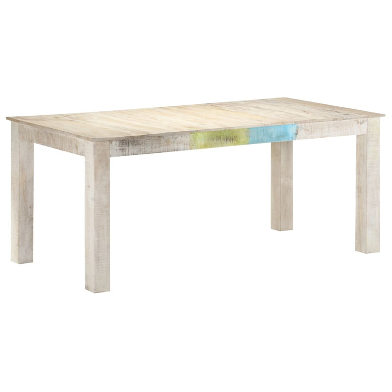 Dining Table White 180x90x76 cm Solid Mango Wood