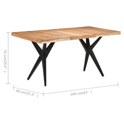 Dining Table 160x80x76 cm Solid Acacia Wood