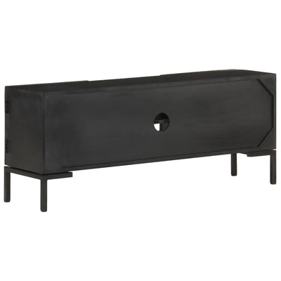 TV Cabinet Black 115x30x46 cm Solid Mango Wood