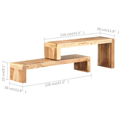 2 Piece TV Cabinet Solid Acacia Wood