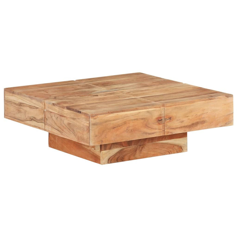 Coffee Table 80x80x28 cm Solid Acacia Wood