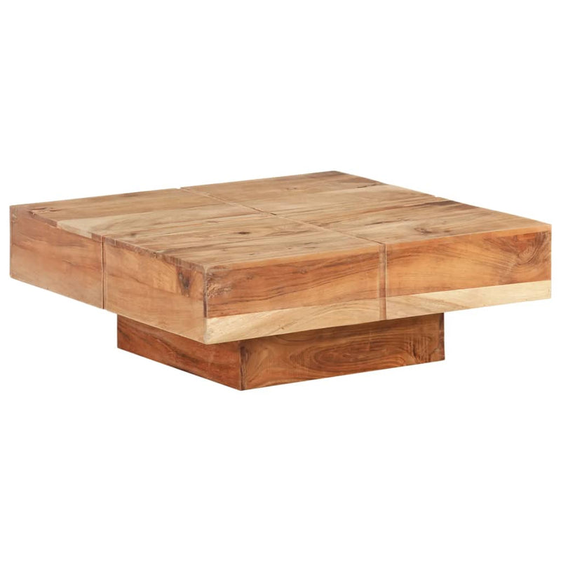 Coffee Table 80x80x28 cm Solid Acacia Wood