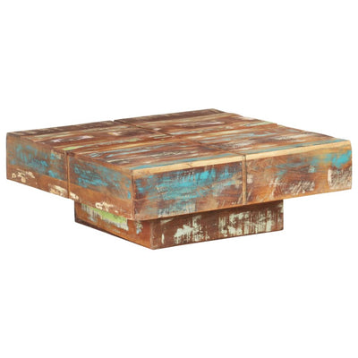 Coffee Table 80x80x28 cm Solid Reclaimed Wood