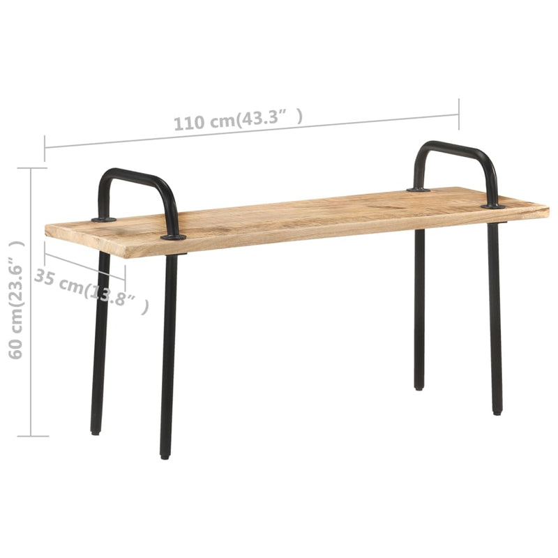 Bench 110 cm Rough Mango Wood