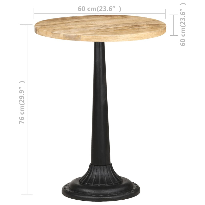 Bistro Table Ø60x76 cm Rough Mango Wood