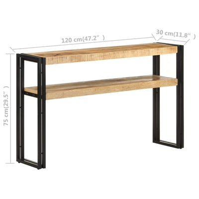 Console Table 120x30x75 cm Rough Mango Wood