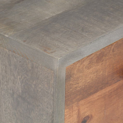 Bedside Cabinet Grey 40x30x50 cm Solid Rough Mango Wood