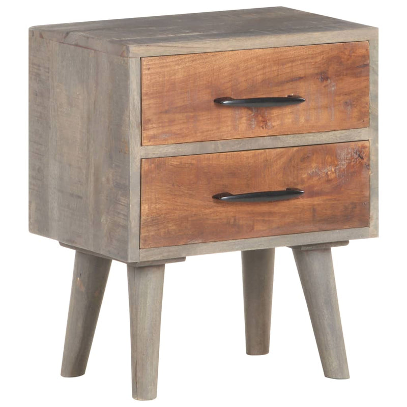 Bedside Cabinet Grey 40x30x50 cm Solid Rough Mango Wood