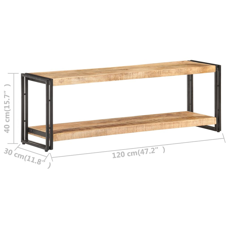 TV Cabinet 120x30x40 cm Rough Mango Wood