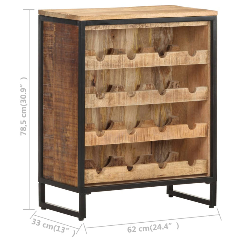 Wine Cabinet 62x33x78.5 cm Rough Mango Wood