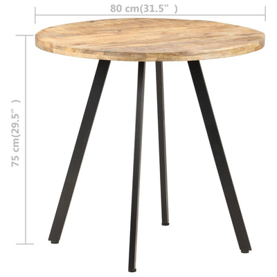 Dining Table 80 cm Rough Mango Wood