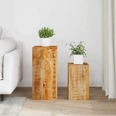 Plant Stands 2 pcs Solid Mango Wood