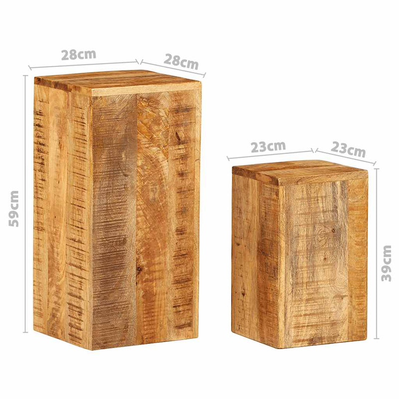 Plant Stands 2 pcs Solid Mango Wood