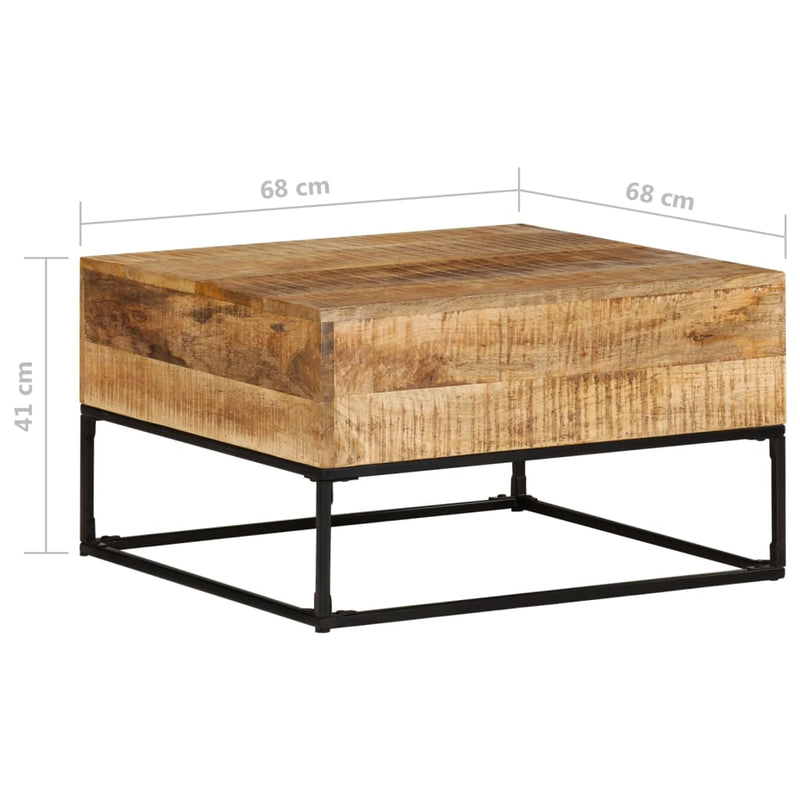 Coffee Table 68x68x41 cm Rough Mango Wood