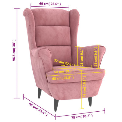 Armchair Pink Velvet