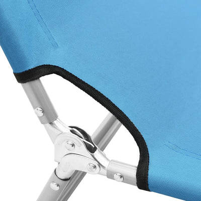 Folding Sun Lounger Steel and Fabric Turquoise Blue