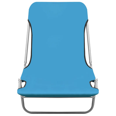 Folding Sun Loungers 2 pcs Steel and Fabric Blue