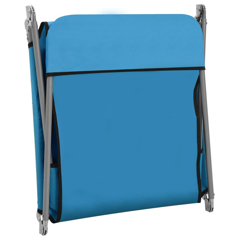 Folding Sun Loungers 2 pcs Steel and Fabric Blue