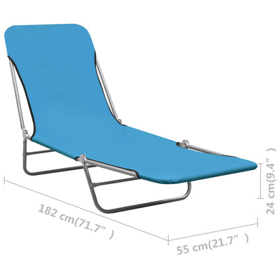 Folding Sun Loungers 2 pcs Steel and Fabric Blue