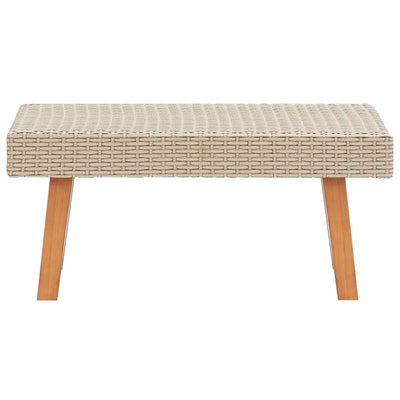 Garden Coffee Table Poly Rattan Beige