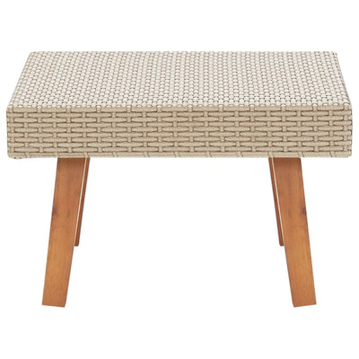 Garden Coffee Table Poly Rattan Beige