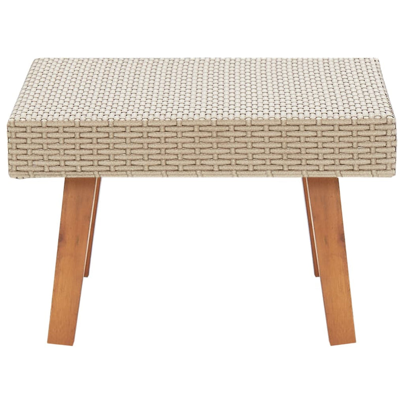 Garden Coffee Table Poly Rattan Beige