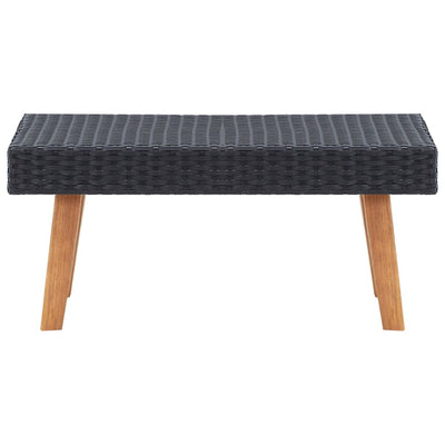 Garden Coffee Table Poly Rattan Black