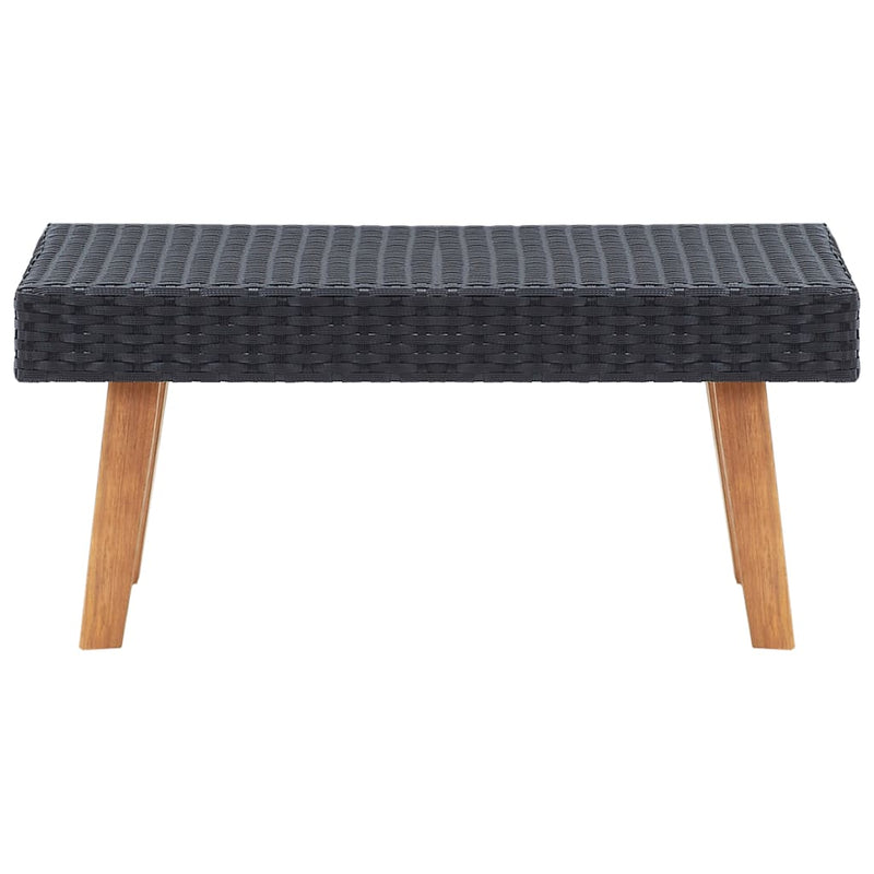 Garden Coffee Table Poly Rattan Black