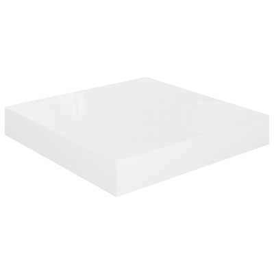 Floating Wall Shelf High Gloss White 23x23.5x3.8 cm MDF