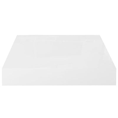 Floating Wall Shelf High Gloss White 23x23.5x3.8 cm MDF