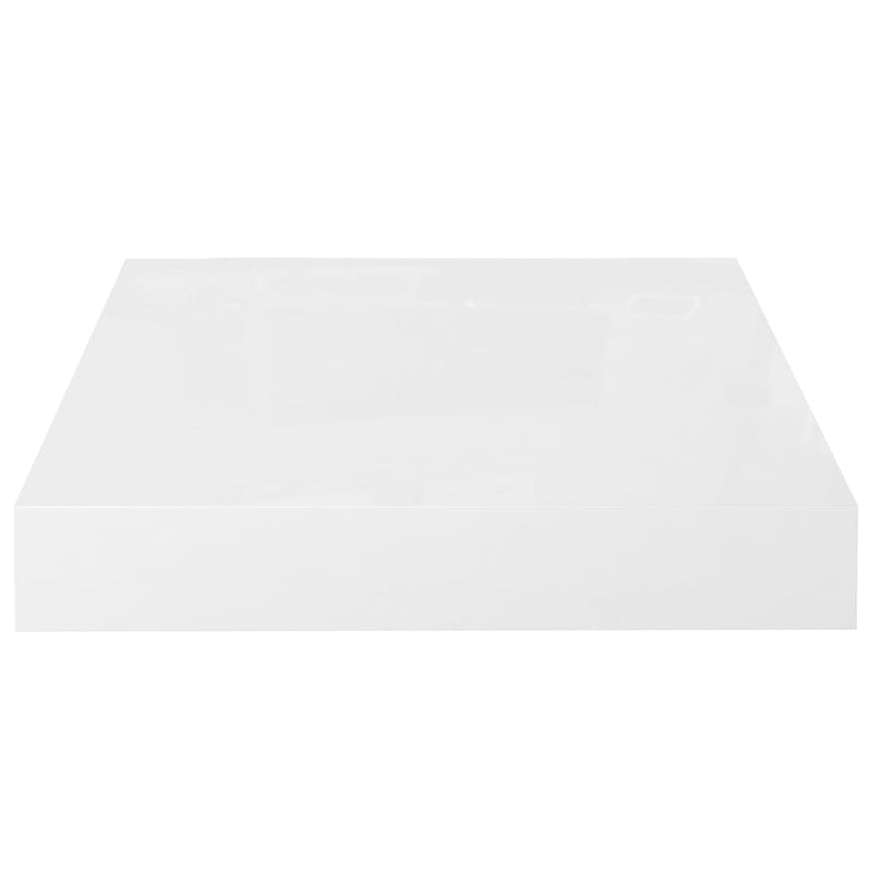 Floating Wall Shelves 2 pcs High Gloss White 23x23.5x3.8 cm MDF