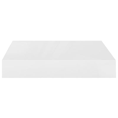 Floating Wall Shelves 2 pcs High Gloss White 23x23.5x3.8 cm MDF