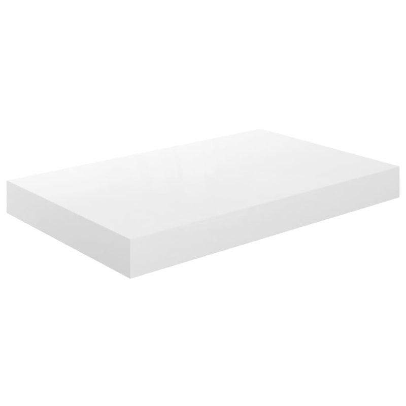 Floating Wall Shelf High Gloss White 40x23x3.8 cm MDF