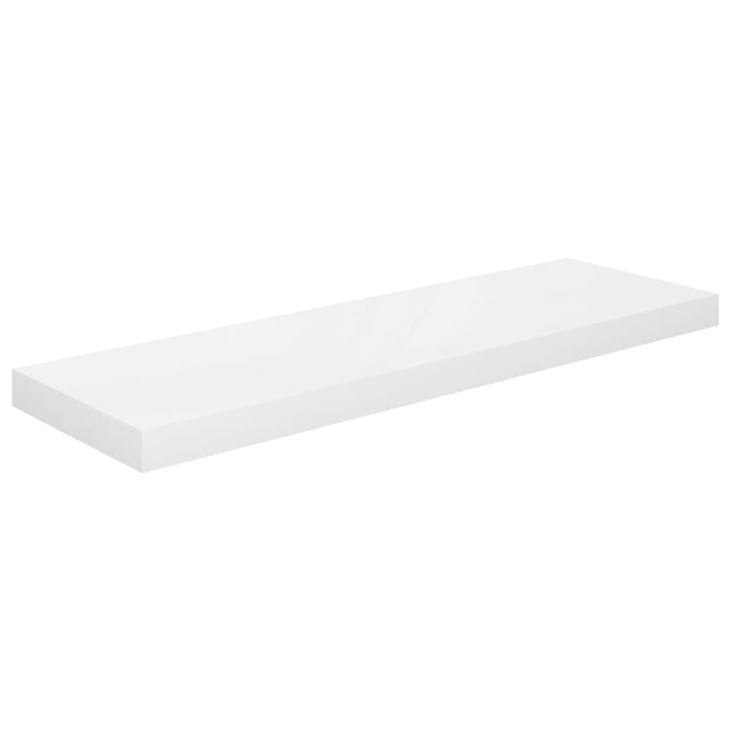 Floating Wall Shelves 2 pcs High Gloss White 80x23.5x3.8 cm MDF