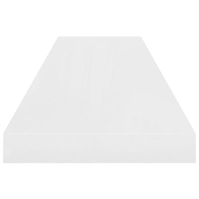 Floating Wall Shelf High Gloss White 90x23.5x3.8 cm MDF