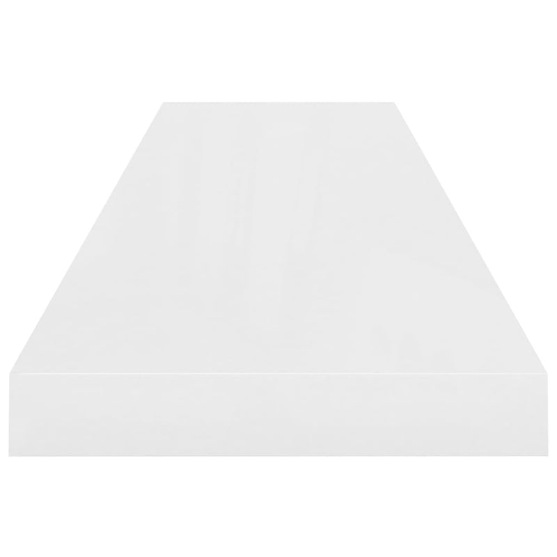 Floating Wall Shelf High Gloss White 90x23.5x3.8 cm MDF