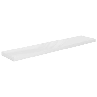 Floating Wall Shelf High Gloss White 120x23.5x3.8 cm MDF