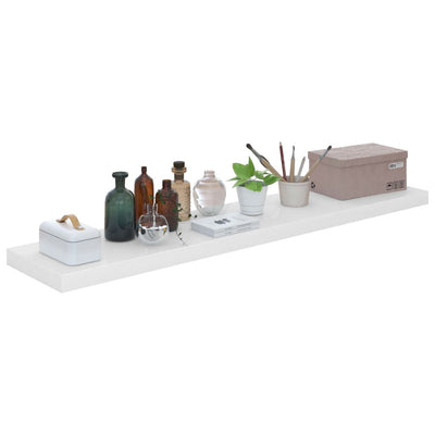 Floating Wall Shelf High Gloss White 120x23.5x3.8 cm MDF