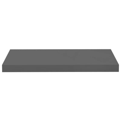 Floating Wall Shelf High Gloss Grey 60x23.5x3.8 cm MDF