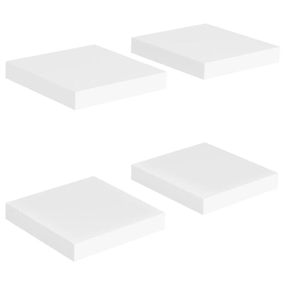 Floating Wall Shelves 4 pcs White 23x23.5x3.8 cm MDF