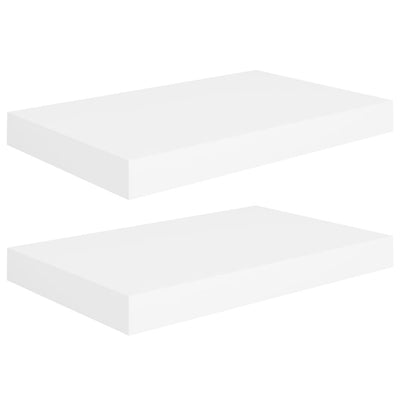 Floating Wall Shelves 2 pcs White 40x23x3.8 cm MDF