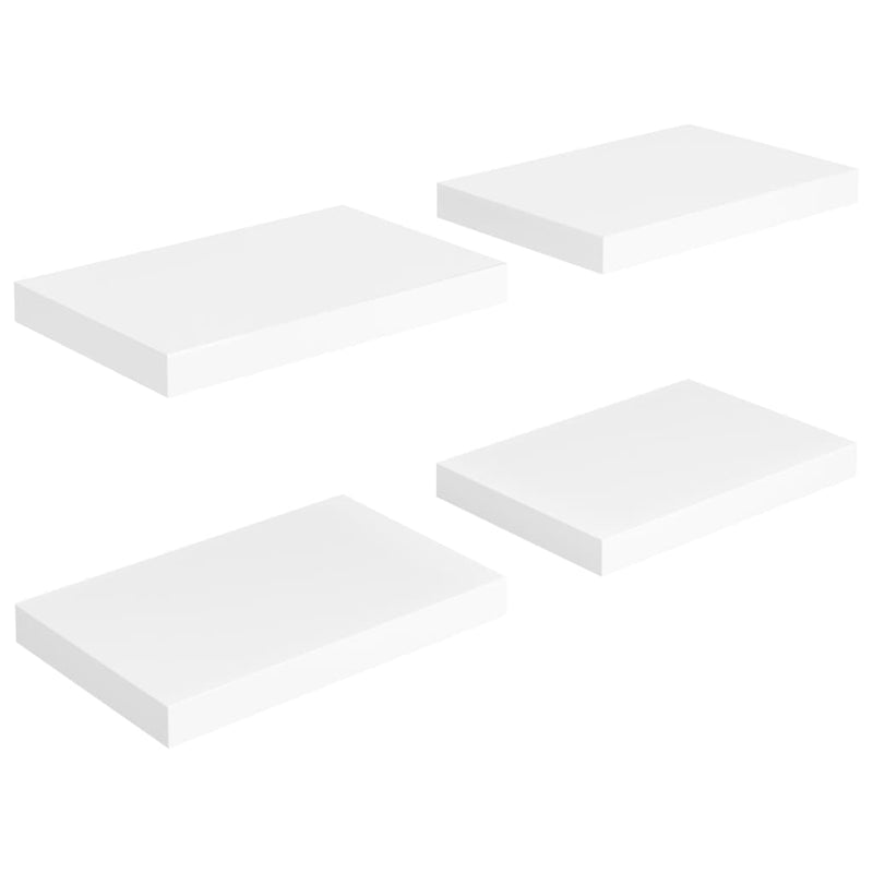 Floating Wall Shelves 4 pcs White 40x23x3.8 cm MDF