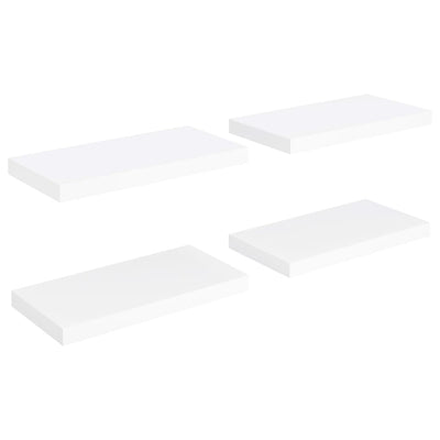 Floating Wall Shelves 4 pcs White 50x23x3.8 cm MDF