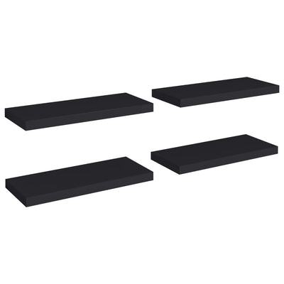 Floating Wall Shelves 4 pcs Black 60x23.5x3.8 cm MDF