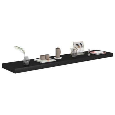 Floating Wall Shelf Black 120x23.5x3.8 cm MDF