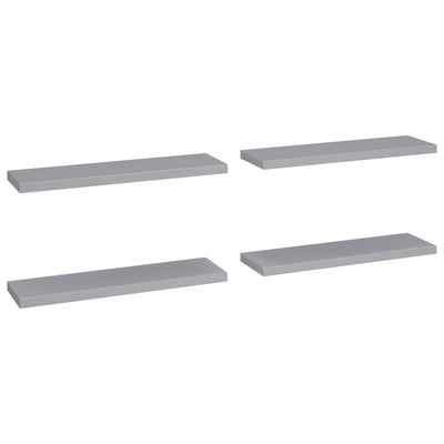 Floating Wall Shelves 4 pcs Grey 90x23.5x3.8 cm MDF